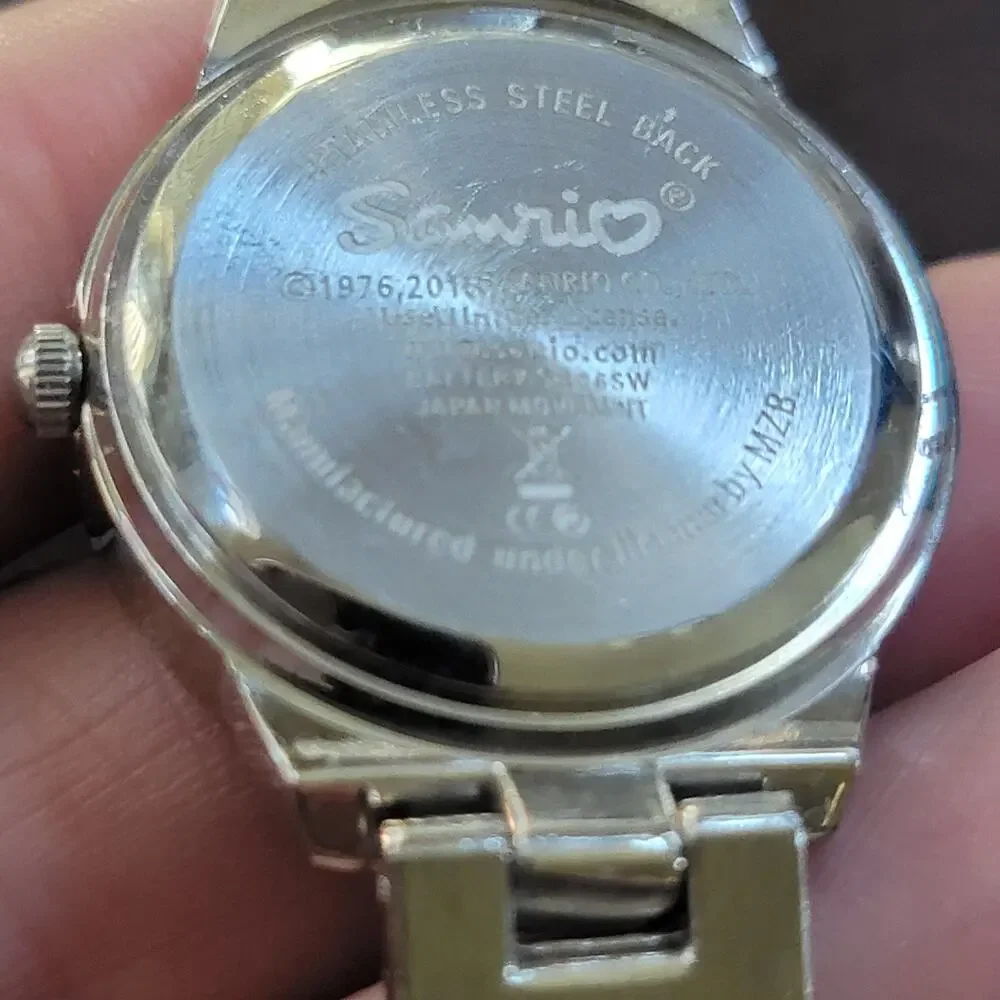 Hello Kitty Silver Watch Pink Heart Rhinestone Dial Women Bracelet Style Cute - Picture 5 of 10